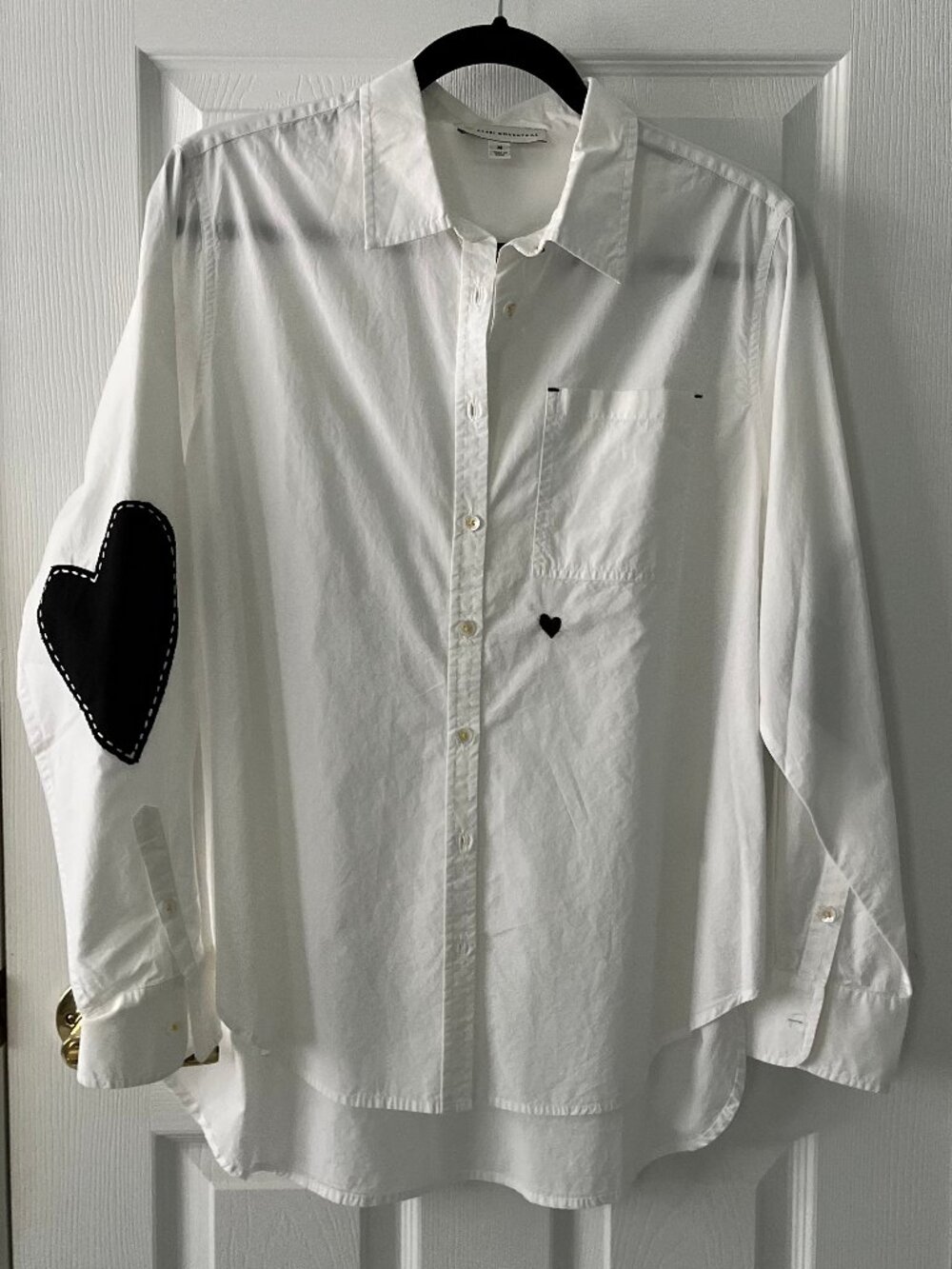 Kerri Rosenthal Mia Shirt - White with Black heart details - Authentic